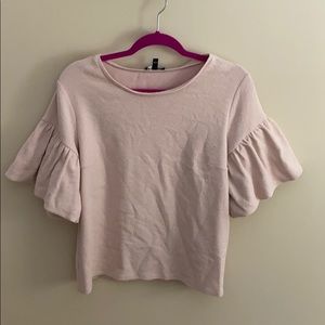 Pink puff sleeve shirt